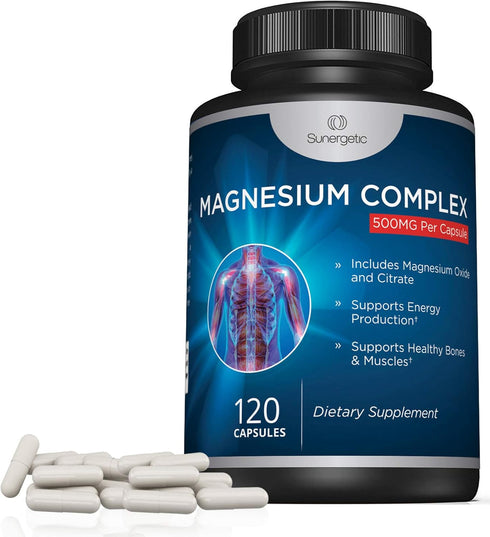 Premium Magnesium Citrate Capsules – Powerful 500mg Magnesium Oxide & Citrate Supplement – Helps Support Healthy Bones, Muscles, Teeth, Energy & R...