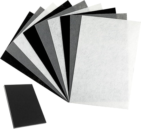 Felt Sheets for Crafts 9PCS 11.8 * 7.9in Wool Stiff Felt Sheets Soft Fabric Skin Felt DIY Patchwork Rug Arts and Crafts Fabric Pieces (Black+White...