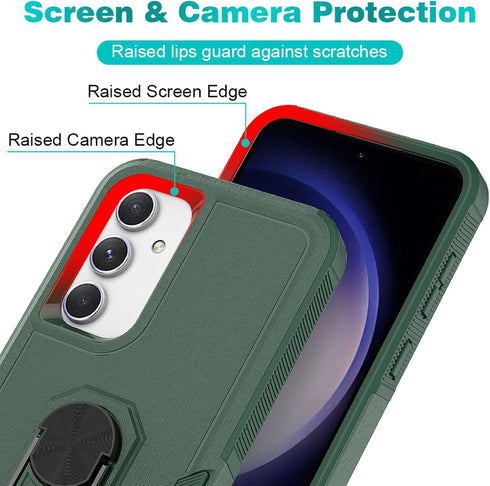 Ailiber for Galaxy S23 FE Case, Samsung S23 FE Phone Case with Screen Protector, Ring Kickstand for Magnetic Car Mount, Heavy Duty, Shockproof Pro...