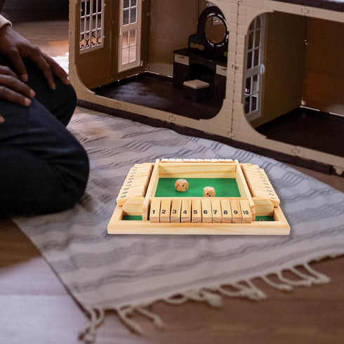 Kisangel Wooden Four-sided Flop Games Digital Wooden Board Game Parent-Child Board Game Educational Toys for Kids (Green)...