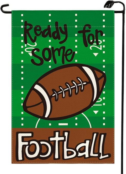 Ready For Some Football Fall Garden Flag 12x18 Inch Double Sided for Outside Small Football Season Autumn Flag Outdoor Decorations for Yard QJ04...