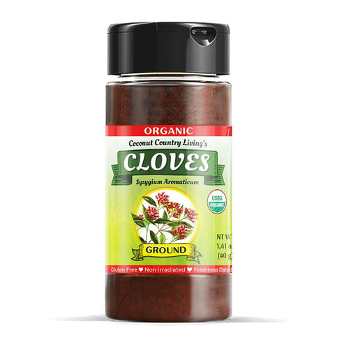 Organic Cloves Spice Ground Powder 1.59 oz in Glass Bottle, Fair Trade w/E-Book...