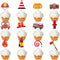 24 Pack Fireman Firefighter Cupcake Toppers Fire Truck Cupcake Toppers Fire Extinguishing Cupcake Toppers for Kids Adults Birthday Baby Shower Par...