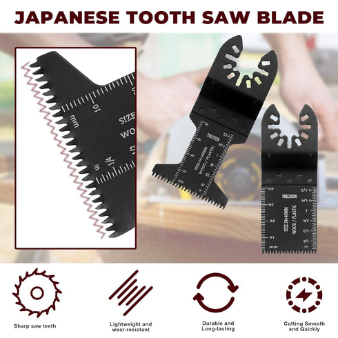 24 PCS Oscillating Saw Blades,6 Types Universal Metal Multitool Saw Blades - for Cut Wood Plastic - Quick Release Saw Blades Accessories Fit Dewal...
