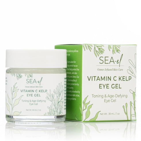 Vitamin C Kelp Eye Gel Toning & Age Defying Skincare for Puffiness, Under Eye Bags & Dark Circles Cooling Youthful Glow for Women & Men - 1 Oz...