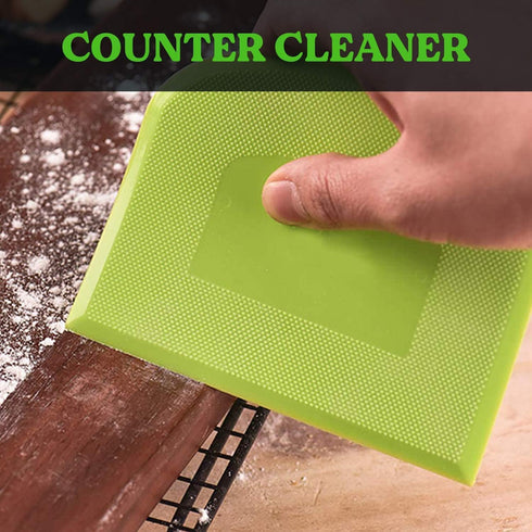 SURDOCA Dough Scraper Bench Scraper - 3P 4.7x3.7" Plastic Flexible Bowl Scraper, Sharp Edge & Angles Cake Scraper. Non-Slip Bakeware Decorating To...