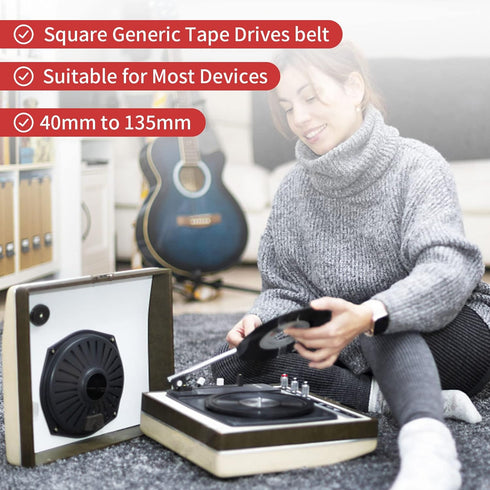 Recorder Rubber Belts, Cassette Recorder Repair Maintenance Mix Cassette Rubber Square Belt 40-135MM (50PCS)...