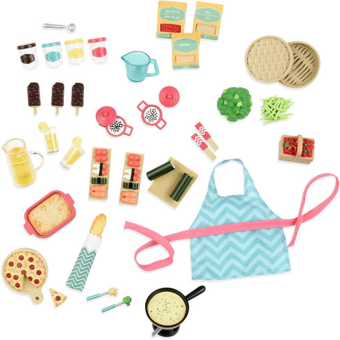 Lori – Play Food for Mini Dolls – Cooking Accessories for 6-Inch Dolls – Pizza, Sushi, Dessert – Dollhouse Set for Kids – 3 Years + – Gourmet Mark...