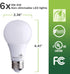 Bioluz LED 60 Watt LED Light Bulbs 4000K Cool White 9 Watts = 60W Non-Dimmable A19 LED Light Bulbs 6 Pack...