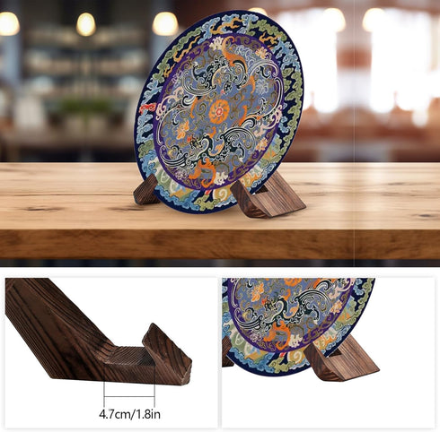 Wooden Display Stand Plate Holder Display Stand Picture Photo Frame Stand Decorative Signs Holder Multifunctional Display Stand for Table Decorati...