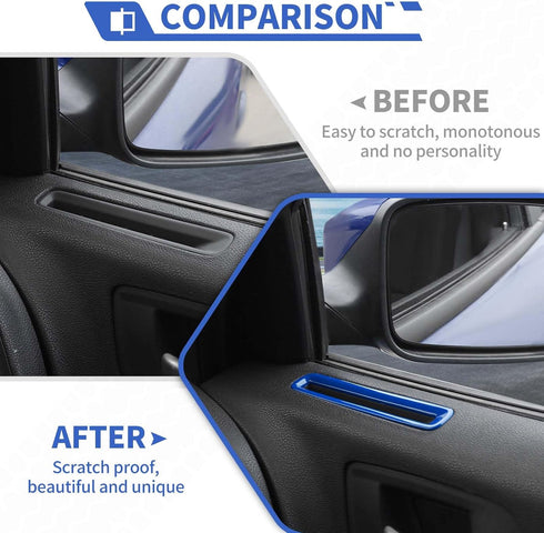 Door Air Conditioner Vent Panel Trim Cover Interior Accessories Compatible with Dodge Charger 2011-2023,Blue......
