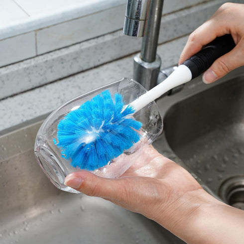 Dish Brush Set of 3 with Water Bottle Brush, Dish Scrub Brush and Scrubber Brush - Kitchen Scrub Brushes, Non Slip Long Handle for Cleaning Cleane...