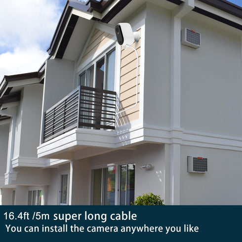 iTODOS 2 Pack 16.4ft/5m Charging Cable for Arlo Essential 2K Outdoor Security Camera (2nd Generation) with Adapter, Weatherproof Outdoor Flat Powe...