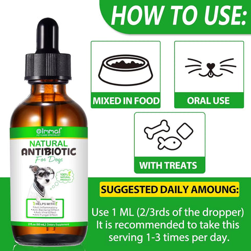 Natural Antibiotics for Dogs - Pet Antibiotic - Healing Aid and Skin Repair for Wounds, Sores, and Abrasions, Provides Itch Relief for Irritated S...
