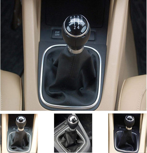 for Jetta 2009 5-Speed Gear Lever knob Gear Shift Knob Kit,5 Speed Gear knob & Gaiter kit, Car Gear Shift Stick Gaiter Boot for 6 MK5 MK6 2005-201...