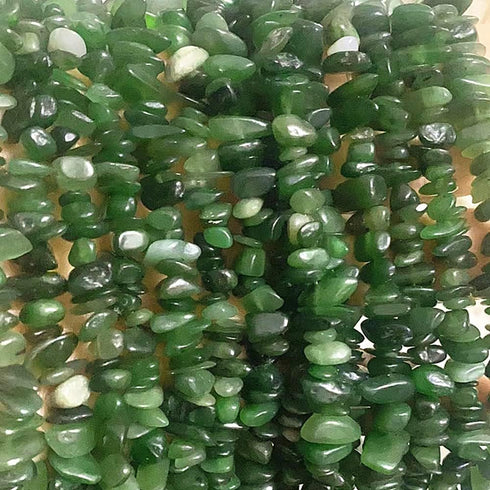 7-8mm Natural Green Canada Jade Gemstone Chips Beads Healing Crystals Waist Bracelets Necklace Kit Irregular Stone DIY Crafts Design Jewelry Makin...