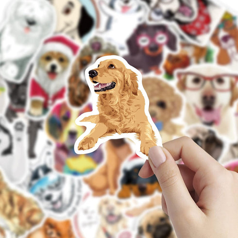 80 Pcs Cute Vinyl Dogs Stickers Pack, Water Bottles Luggage Laptop Skateboard Puppy Stickers Waterproof Vinyl Sticker Decals for Adults Kids Teens...