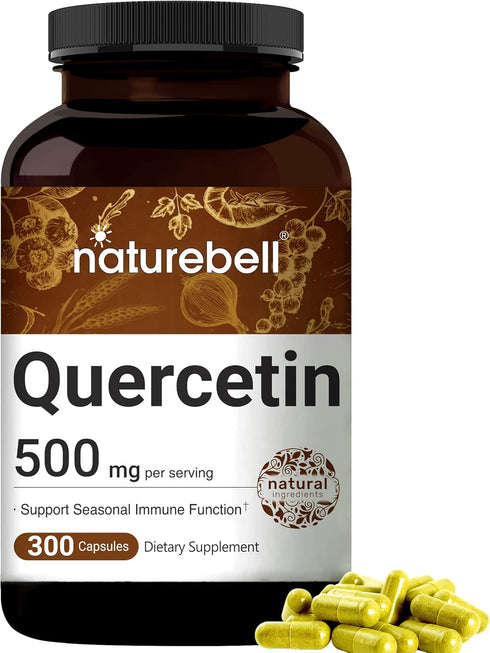 NatureBell Quercetin 500mg Per Serving | 300 Capsules, Ultra Strength Quercetin Supplement | Bioflavonoids for Healthy Immune Support, Third Party...