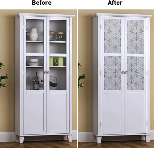 LEMON CLOUD Decorative Window Film Static Frosted Privacy Film Glass Cling Non Adhesive Opaque Film Anti-UV for Kitchen Bathroom Home 35.4 x 78.7 ...