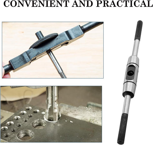 Adjustable Tap Wrench Handle, for M6-M14 Metric Taps, Tapping Hand Tool, Tap Reamer, 275mm/10.8" Length...