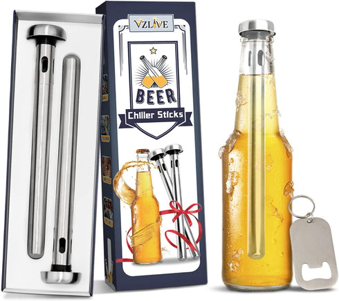 Beer Chiller Sticks for Bottles,Valentines Day Gifts for Him Boyfriend Husband Dad, Anniversary Birthday Ideas, Beer Gifts for Boyfriend, Stainles...