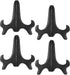 uxcell 4pcs 5" Easel Plate Holder, Wood-like Plastic Folding Display Stand Black for Decorative Picture Frame...