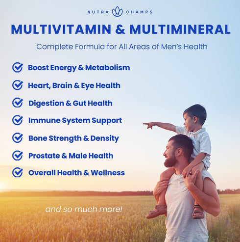 NutraChamps Men's Multivitamin Gummies | Vitamins A, B, C, D, E, Biotin, Folic Acid | Daily Multivitamin for Men | Chewable Men's Gummy Multivitam...