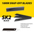 XW Snap-off Utility Knife,18mm Razor Blade Heavy Duty Aluminum Alloy Box Cutter with Ratchet-Lock, Total 12 Black Blades, 2-Pack...