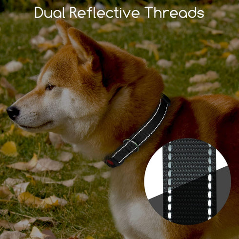 Dog Collar for Large Dogs, Nobleza Adjustable Reflective Boy Dog Collar with Safety Lock and Quick Release Buckle, Durable Nylon Pet Collar with S...