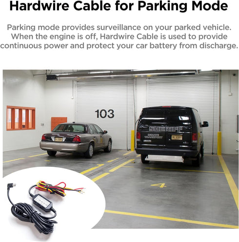 VIOFO HK4 Acc Hardwire Cable, USB-C Hard Wire Cable for A329 series/A229 series/A119Mini2/A139Pro/WM1/T130 Dash Cam, Low Voltage Protection for Pa...