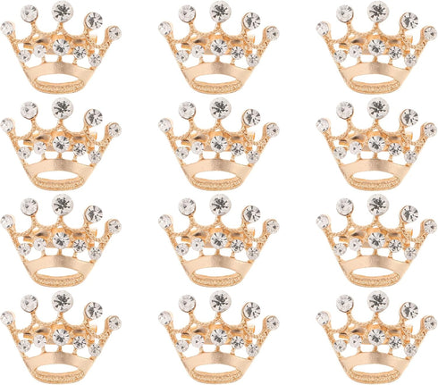 12pcs Tiara Crown Brooch Pin Wedding Party Pageant Brooch (Gold)...