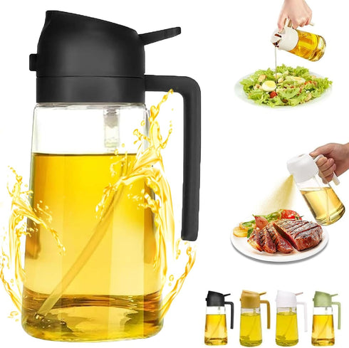 Generic 2 In 1 Oil Dispenser And Oil Sprayer, 16 Oz/470 Ml Oil Dispenser For Kitchen Spray, With Fine Mist Nozzle, Suitable For Cooking, Air Fryer...
