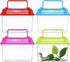 NOLITOY 4pcs Mini Fish Tank, Plastic Fish Box Breeding Case with Handle Desktop Fish Bowl Portable Aquarium for Shrimp Turtle Shrimp Goldfish (Ran...