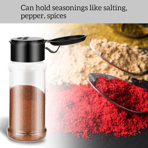 6 Pcs Plastic Spice Jars with Shaker Lids, 3 oz Seasoning Containers, Round Empty Spice Bottles Storage Clear Seasoning Bottles Storage Spice, Pep...