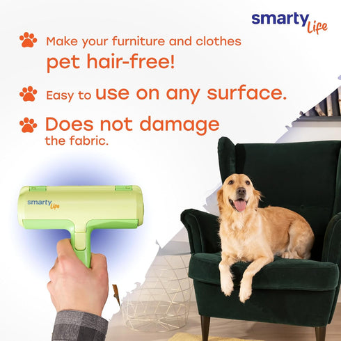 Roller Pet Hair Remover & Reusable Lint Roller - Cat and Dog Fur Remover - Washable Pet Hair Removal Tool for Furniture, Couch, Bedding, Clothes, ...