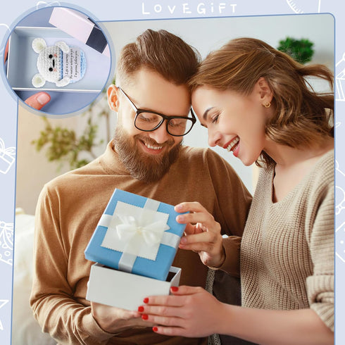 Mini Funny Positive Mouse, 3 Inch Positive Mouse Crochet Cute Wool Funny Knitted Positive Mouse Doll Cheer up Gifts for New Year Gift Birthday Gif...