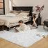 Ashler faux fur rug, Fluffy Shaggy Area Rug Ultra Soft 3 x 5 Feet Rectangle Fur Rug White Fuzzy Rug Machine Washable Shag Rug, Nursery Decor Throw...
