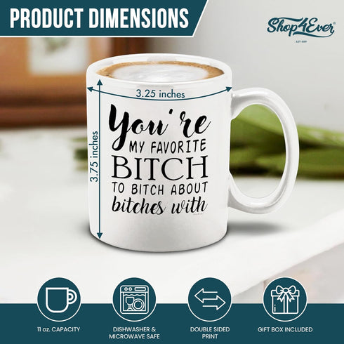 shop4ever You're My Favorite B To B About B Ceramic Coffee Mug Tea Cup, Funny Bestfriend Bridesmaid Sister Gift 11 oz (White)...