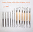 Artzuvs 14Pcs Ceramic Pottery Clay Ribbon Sculpting Tools Kit Wire Texture and Needle Detail Tool with Plastic Box for Carving, Modeling,Sculpture...