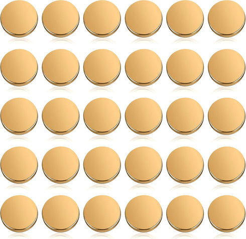 Chuangdi 30 Pieces Metal Flat Button Alloy Shank Round Shaped Sewing Button for Women Suit Woolen Coat Shirt Trousers Sewing Crafts(25 mm,Gold)...