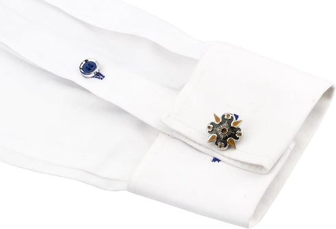 Knighthood Men's Futuristic Weapon Shaped Tuxedo Cufflinks Silver Shirt Cuff Links Business, Wedding Gifts with Gift Box...