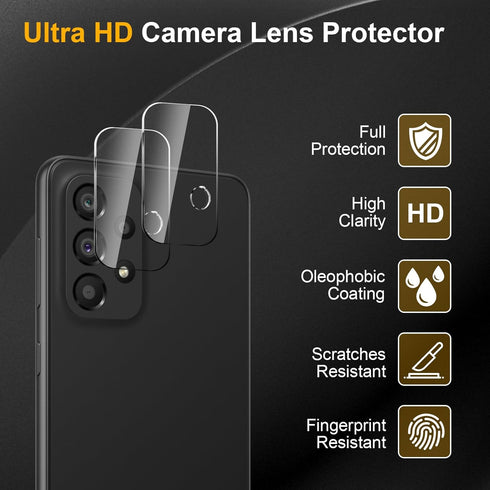 3 Pack Privacy Screen Protector for Samsung Galaxy A33 With 3 Pack Camera Lens Protector, Anti Spy Tempered Glass 9H Hardness, Black Protector Ant...