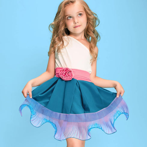 OIIKI Ruffled Lace Trims 5 Yards, Pleated Lace Fabric Trim, Organza Ruffled Fabric Tulle Ruffle Lace Border for Sewing Decoration Gradient Blue...