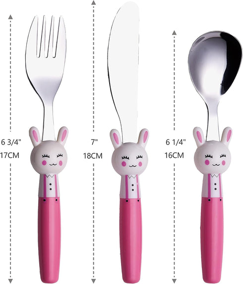 ANNOVA Kids Silverware Set 6 Pieces - Childrens Flatware Stainless Steel (6FS, Rabbit)...