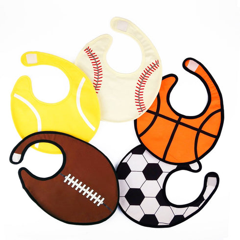 Waterproof Baby Boy Sports Bibs,Triple Layer-Cotton Front,Plastic Liner,Polyester Fleece Back,Highly Absorbent Drooling Burp Cloths for Boys Girls...