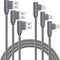3 Pack 6FT 90 Degree iPhone Charging Cable 2.4A Super Fast Charging Cable Compatible with iPhone Xs Max/XS/XR/7/7Plus/X/8/8Plus/6S/6S Plus/SE (Gra...