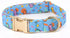 Dog Collar with Bow, Blue Dinosaur Bowtie Dog Collar, Adjustable Pet Gift Collars for Small Medium Large Dogs...
