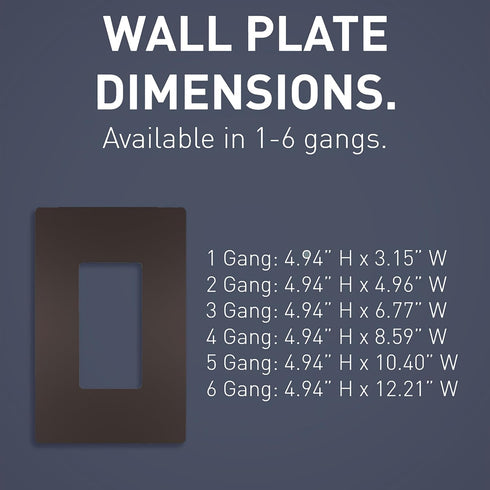 Legrand radiant RWP26DBCC6 Screwless Wall Plates, 1 Gang, One Decorator Rocker GFCI Cover, Dark Bronze (1 Count)......