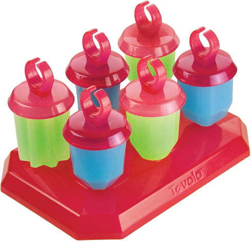 Tovolo Popsicle Molds with Sticks (6-Pack, Jewel Rings) - Reusable Ice Pop Molds & Sticks for Homemade Ice Pops & Frozen Snacks - Popsicle Maker w...