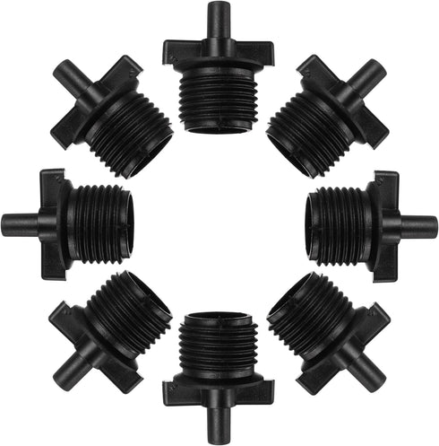 uxcell Barb Drip Pipe Connector 1/2 BSPF Male Thread 4/7mm Hose Fitting for Garden Agricultural Irrigation System, Plastic 30pcs...